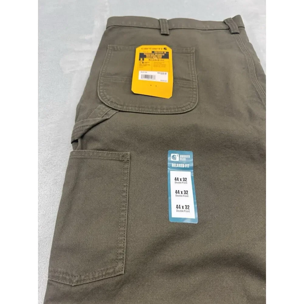 NEW Carhartt Mens Relaxed Fit Twill Utility Work Pants Dark Olive B324-M 44x32